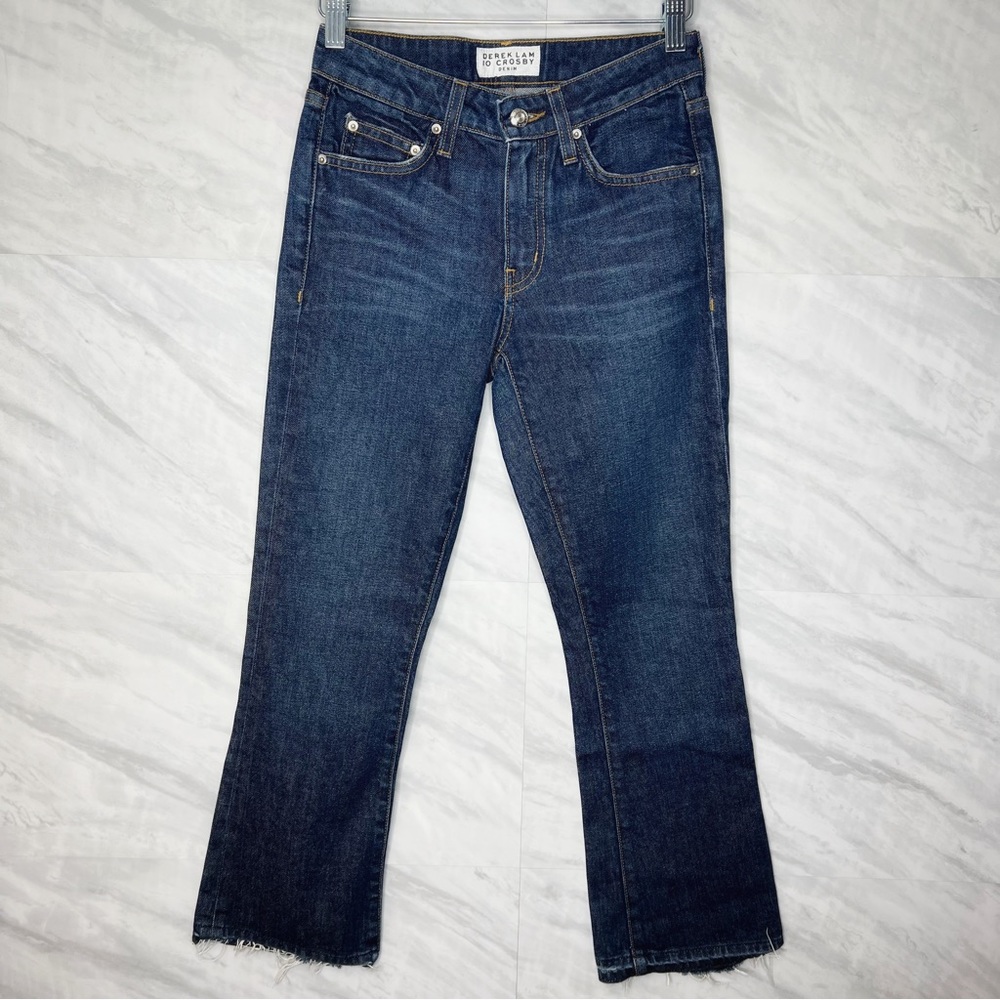Derek Lam 10 Crosby Denim Mid High Rise Cropped Flare Jeans 24